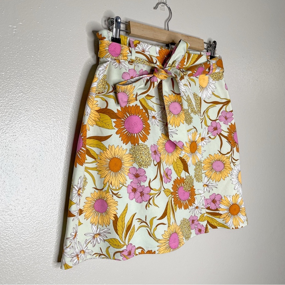 Spartina 449 Floral Midi Skirt in Cream, Pink & Yellow - Picture 5 of 9